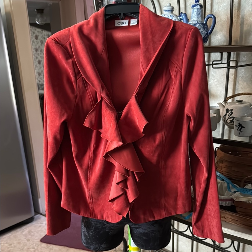 Red Ruffled Women's Jacket by Cato